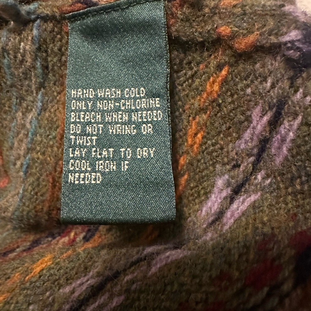 Ralph Lauren Olive Patterned lambswool long cardigan sweater coat - Picture 5 of 7